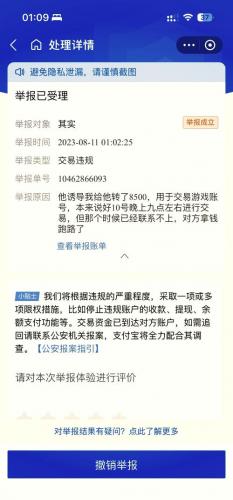 游戏里游戏币被骗怎么办?/游戏里被骗了游戏币如何报警-第9张图片 游戏里游戏币被骗怎么办?/游戏里被骗了游戏币如何报警-第9张图片